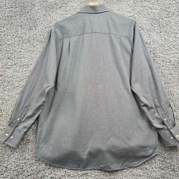 David‎ Donahue Shirt Mens 18 (34/35) Gray Trim Button Up Long Sleeve Office - Picture 10 of 14